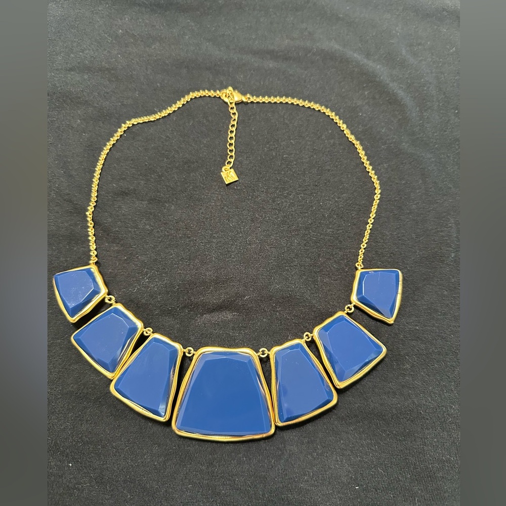 Karen Kane Royal Blue and Gold Statement Necklace